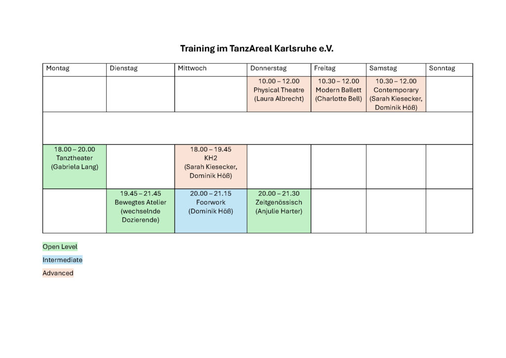 Training im TanzAreal